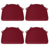 Picture of Shinnwa Chair Cushion with Ties for Dining Chairs [17 x 16.5 Inches] Non Slip Kitchen Dining Chair Pad and Seat Cushion with Machine Washable Cover Set of 4 - Wine Red