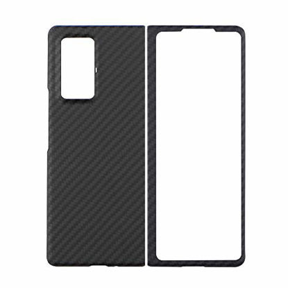 Picture of YTF-Carbon Carbon Fiber Phone Cases for Samsung Galaxy Z Fold 2 case Front Cover and Back Cover fold Shell Aramid fiber Super light and thin W21 SM F916B SM F916N Z Fold 2 5G Phone Shell - Matte black