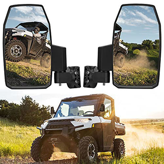 Picture of Ranger Side Mirrors, kemimoto UTV Side Mirrors w/ Pro Fit Cab Compatible with 2014-2021 Polaris Ranger 570/ XP 900/ 1000/ XP 1000/ Crew XP 1000/Deisel (Not Fit Door)