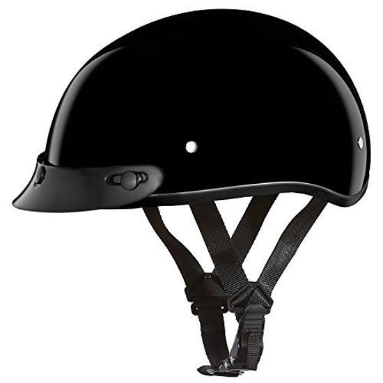 GetUSCart- Daytona Helmets Half Skull Cap Motorcycle Helmet - DOT Approved  [Hi-Gloss Black] [2XL] [W/Visor]