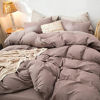Picture of MooMee Bedding Duvet Cover Set 100% Washed Cotton Linen Like Textured Breathable Durable Soft Comfy (Mauve Brown, King)