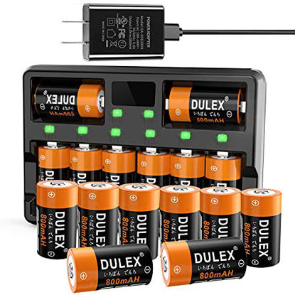 DULEX CR123A Batteries for Arlo Fast Charger and 4 Pack Camera Batteries Compatible with Arlo VMC3030 3200 3330 3430 3530 Security Cameras 