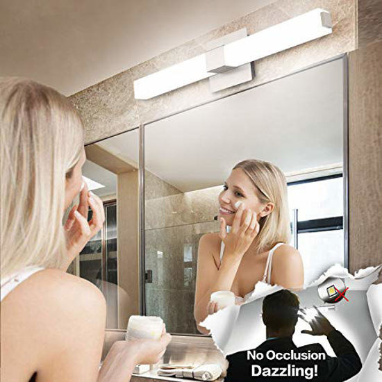 Picture of ZUZITO LED Vanity Light 24.2" Frosted White Acrylic Brushed Nickel for Bathroom Vanity Lighting Fixtures Cool White 6000K