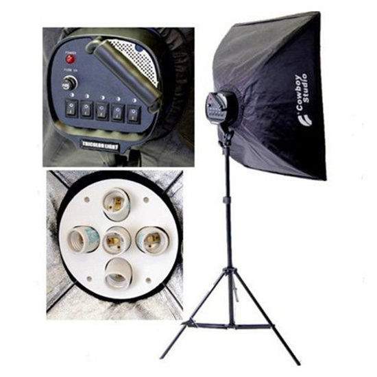 GetUSCart CowboyStudio 1000W Continuous Video Lighting Kit with Stand Bulbs and Softbox