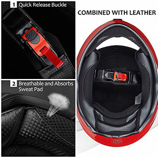 GetUSCart ILM Full Face Motorcycle Street Bike Helmet with Enlarged