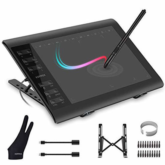 Amazon.com: XOPPOX Graphics Drawing Tablet 10 x 6 Inch Large Active Area  with 8192 Levels Battery-Free Pen and 12 Hot Keys, Compatible with  PC/Mac/Android OS for Painting, Design & Online Teaching Black :