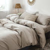Picture of MooMee Bedding Duvet Cover Set 100% Washed Cotton Linen Like Textured Breathable Durable Soft Comfy (Tannish Linen Grey, King)
