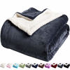 Picture of LBRO2M Sherpa Fleece Bed Blanket Queen Size Super Soft Fuzzy Plush Warm Cozy Fluffy Microfiber Couch Throw Velvet Double Reversible Luxurious Blankets,Dark Grey