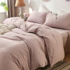 Picture of MooMee Bedding Duvet Cover Set 100% Washed Cotton Linen Like Textured Breathable Durable Soft Comfy (Greyish Pink, King)