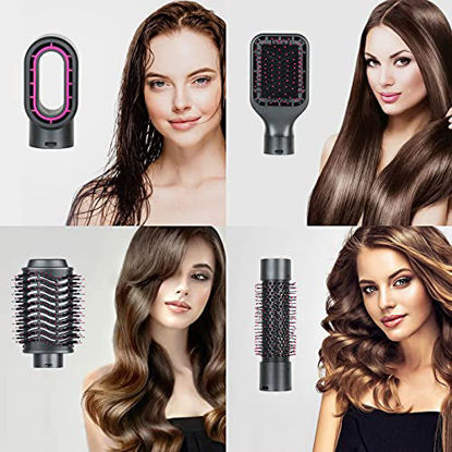 Picture of Hot Air Brush,4 in 1 One Step Professional Hair Dryer Brush for Curling Drying Straightening Combing, Negative Ion Multifunctional Volumizer Hair Dryer