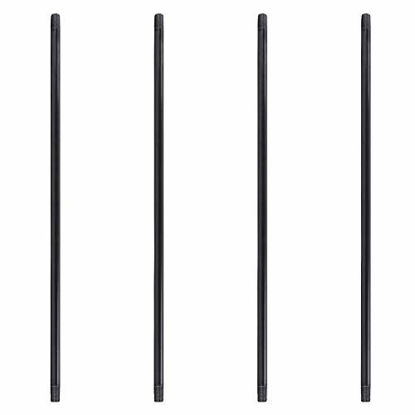 Picture of Pipe Decor 1 x 48 Malleable Cast Iron Pipe, Pre Cut, Industrial Steel Grey Fits Standard Three Quarter Inch Black Threaded Pipes Nipples and Fittings, Build Vintage DIY Furniture, 4 Pack