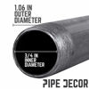 Picture of Pipe Decor 1 x 48 Malleable Cast Iron Pipe, Pre Cut, Industrial Steel Grey Fits Standard Three Quarter Inch Black Threaded Pipes Nipples and Fittings, Build Vintage DIY Furniture, 4 Pack