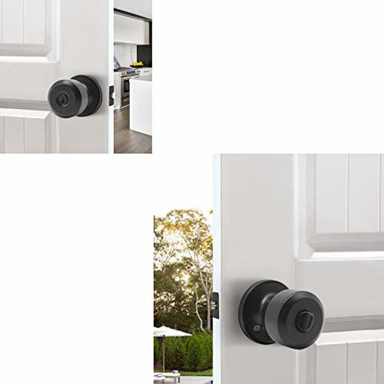Haidms 5 Packs Black Door Knob With Key, Keyed Alike Exterior - View #4
