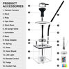 Picture of COOMATE Hookah Set,Micro Modern Cube Acrylic Portable Hookah Set with Magical Remote LED Light,Large Opening and Hookah Accessories for Better Clearing and Hookah Smoking