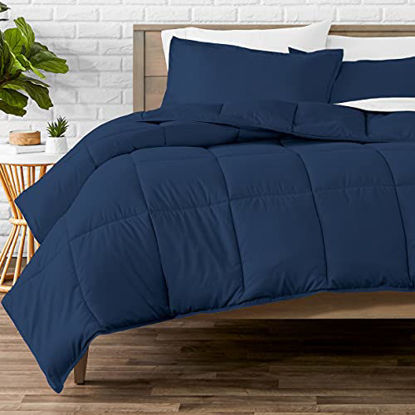 Picture of Bare Home Comforter Set - Oversized King - Goose Down Alternative - Ultra-Soft - Premium 1800 Series - All Season Warmth (Oversized King, Dark Blue)