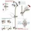 Picture of Egretshower Handheld Showerhead & Rain Shower Combo for Easy Reach , 27.5" Drill-free Stainless Steel Slide Bar, 5of 5-setting Handheld Shower and Showerhead, with 5ft Hose -Brush Nickel