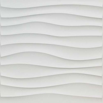 Picture of Art3d Plastic 3D Wall Panel PVC Wave Wall Design, White, 19.7" x 19.7" (12-Pack)