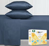 Picture of Luxury Split King Sheets Set For Adjustable Bed, 100% Cotton 400 Thread Count, Snug Fit, 5Pc Set With 2 Twin-Xl Fitted Sheets, Sateen Weave, Best Hotel Quality Bedsheets (Split King, Indigo Navy Blue)