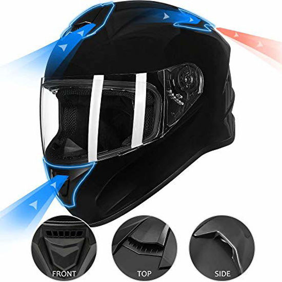 GetUSCart ILM Full Face Motorcycle Street Bike Helmet with Enlarged