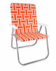 Picture of Lawn Chair USA Webbing Chair (Magnum, Orange and White with White Arms)