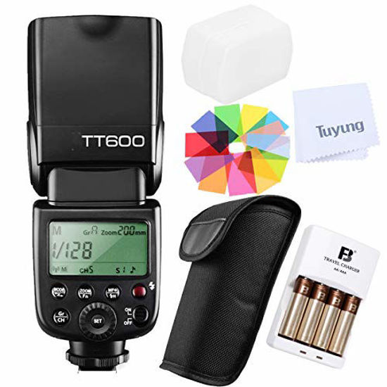 GetUSCart- Godox TT600 GN60 2.4G Wireless X System Camera Flash Speedlite  with FB 4AA Rechargeable Batteries&Charger Compatible for Nikon,  Canon,Pentax,Olympus,Fuji and Other DSLR Camera