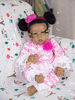 Picture of Rebornova Reborn Baby Dolls Black Girl, African American 20 Inch Realistic Newborn Baby Dolls with Lifelike Soft Body Silicone Limbs Birthday Gift Set for Ages 3+