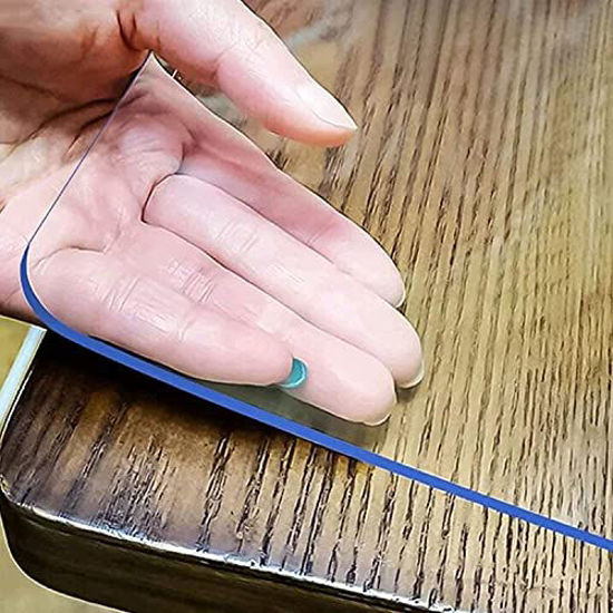 Picture of LovePads 1.5mm Thick 48 x 84 Inches Clear Table Cover Protector, Table Protector for Dining Room Table, Clear Plastic Tablecloth Protector, Table Pad for Kitchen Wood Grain