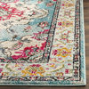 Picture of SAFAVIEH Monaco Collection MNC243J Boho Chic Medallion Distressed Non-Shedding Living Room Bedroom Runner, 2'2" x 12' , Light Blue / Fuchsia