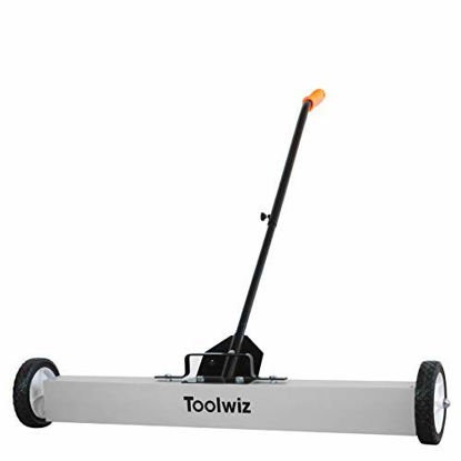 Picture of 18''/24''/36'' Heavy Duty Magnetic Sweeper with Wheels, 50 Lbs Rolling Magnetic Floor Sweeper with Release Handle 36 Inches
