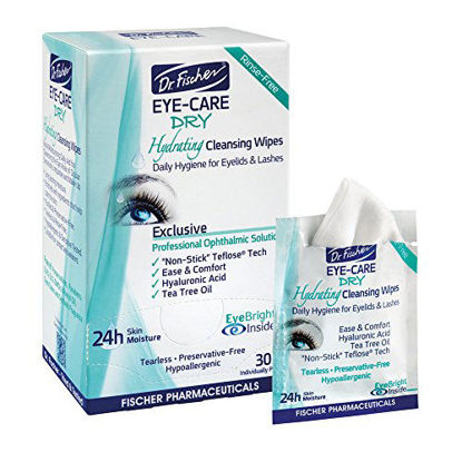 Picture of Dr. Fischer Daily hygienic & hydrating eyelid wipes- Complementary aid for dry eye syndrome & cleanse the eye area of ocular secretions. Moisture enriched (6 Packs, 30 Wipes each)