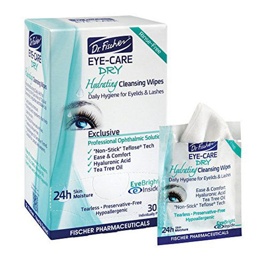 Picture of Dr. Fischer Daily hygienic & hydrating eyelid wipes- Complementary aid for dry eye syndrome & cleanse the eye area of ocular secretions. Moisture enriched (6 Packs, 30 Wipes each)