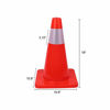 Picture of 12 Pack 18" Traffic Cones Safety Road Parking Cones Weighted Hazard PVC Cones Construction Cones for Traffic Fluorescent Orange with w/4" Reflective Strips Collar Plastic Safety Signs (12)