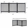 Picture of LZRS Oak Wood Foldable Pet Gate,Wooden Dog Gate,Cat Gate,Pet Gate with Pet Collar for House Doorway Stairs,Freestanding Indoor Outdoor Gate Safety Fence3 Panel 24"-Black