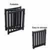 Picture of LZRS Oak Wood Foldable Pet Gate,Wooden Dog Gate,Cat Gate,Pet Gate with Pet Collar for House Doorway Stairs,Freestanding Indoor Outdoor Gate Safety Fence3 Panel 24"-Black