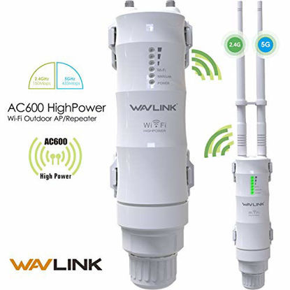 Picture of Upgrade Version AC600 Dual Band 2.4+5G 600Mbps Outdoor WiFi Extender, 3 in 1 Outside Weatherproof PoE Access Point (AP)/ Wireless Repeater/Router/Internet Bridge Amplifier Signal Booster