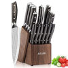 Picture of Knife Set,16 PCS Kitchen Knife Set with Block Wooden,Japanese Stainless Steel,Professional Chef Knife Set Manual Sharpening Ultra Sharp Full Tang Handle Design Knife Block Set
