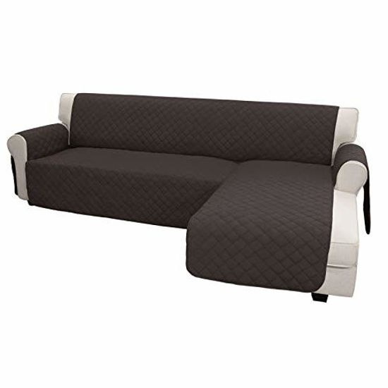 Picture of Easy-Going Sofa Slipcover L Shape Sofa Cover Sectional Couch Cover Chaise Lounge Cover Reversible Sofa Cover Furniture Protector Cover for Pets Kids Children Dog Cat (X-Large, Chocolate/Chocolate)