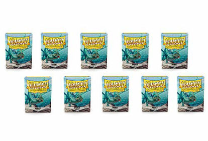 Picture of 10 Packs Dragon Shield Matte Mint Standard Size 100 ct Card Sleeves Display Case