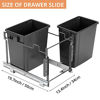 Picture of 30 Liter / 8 GAL Pull Out Trash Can, Dual Cabinet Trash Can Under Sink Kitchen Dual Garbage Cans for Recycling and Trash