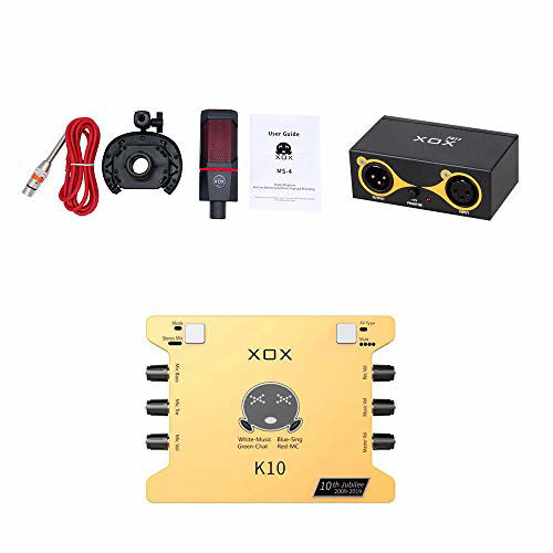 GetUSCart- XOX Yellow K10 10th Jubilee USB Sound Card + MS4 Microphone ...