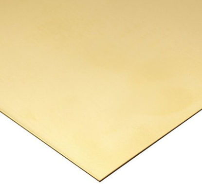 Picture of 260 Brass Sheet, Unpolished (Mill) Finish, H02 Temper, ASTM B36, 0.010" Thickness, 12" Width, 24" Length