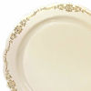 Picture of " OCCASIONS " 240 Plates Pack,(120 Guests) Vintage Wedding Party Disposable Plastic Plates Set -120 x 10'' Dinner + 120 x 7.5'' Salad / Dessert (Verona in Ivory Gold)