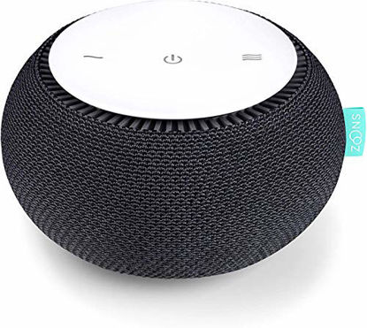 Picture of SNOOZ White Noise Sound Machine - Real Fan Inside for Non-Looping White Noise Sounds - App-Based Remote Control, Sleep Timer, and Night Light - Charcoal