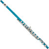 Picture of Mendini By Cecilio Flutes - Closed Hole C Flute For Beginners, 16-Key Flute with a Case, Stand, Lesson Book, and Cleaning Kit, Musical Instrument for Kids, Sky Blue Flute