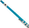 Picture of Mendini By Cecilio Flutes - Closed Hole C Flute For Beginners, 16-Key Flute with a Case, Stand, Lesson Book, and Cleaning Kit, Musical Instrument for Kids, Sky Blue Flute