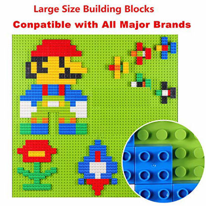 Picture of Build On Wall or Table - Customize Building Block Wall, 8 Pack (10" x 20") Self Adhesive Building Base Plate, 440 Pcs Compatible with All Major Brand Brick - Fastest and Easiest DIY Fun Wall and Desk