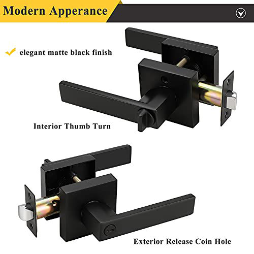 GetUSCart- Probrico 4 Pack| Matte Black Square Privacy Door Levers Bed ...