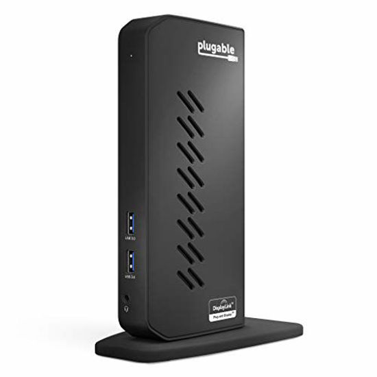 Picture of Plugable USB 3.0 and USB-C Universal Laptop Docking Station for Windows and Mac (Dual Video HDMI, Gigabit Ethernet, Audio, 6 USB Ports)