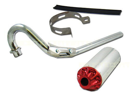 MAXFASTMAX TM HIGH PERFORMANCE AFTERMARKET Red Racing Muffler Exhaust Pipe System FOR CRF50 XR50 XR CRF 50 70 or Similar Pit Dirt Bikes 