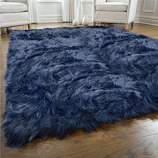 GetUSCart- Gorilla Grip Thick Fluffy Faux Fur Washable Rug, 5x7, Shag Carpet  Rugs for Baby Nursery Room, Bedroom, Luxury Home Decor, Soft Floor Plush  Carpets, Durable Rubber Backing, Rectangle, Navy
